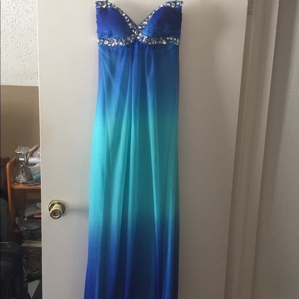 Blue Ombré Prom Dress